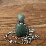 Octagon Aqua Green Natural Stone Necklace